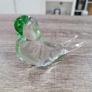 Vintage Swedish Art Glass Bird Paperweight Decor